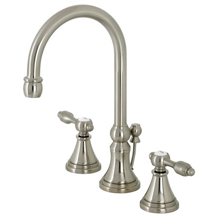 KINGSTON BRASS KS2988TAL Tudor Widespread Bathroom Faucet W/Brass Pop-Up, Brushed Nkl KS2988TAL